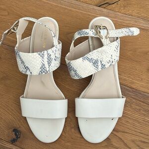 Cole Haan sandals 3 inch 
Gray white snakeskin buckle strap 
Size 7.5
